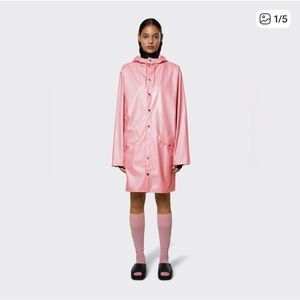 NWT Rains Light Pink Raincoat Parka M